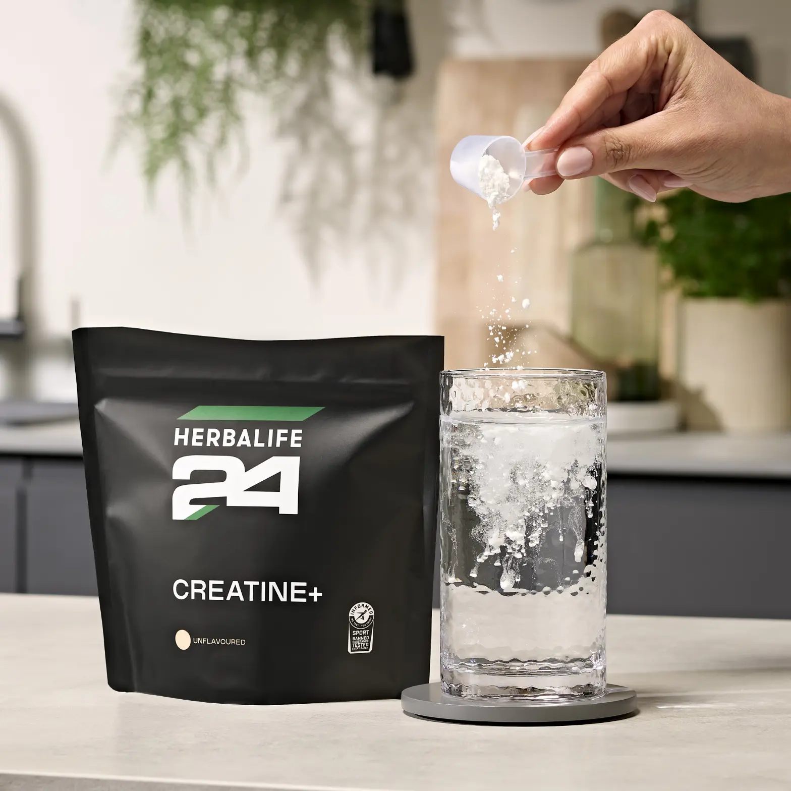 Herbalife H24 Creatine+ being mixed with water