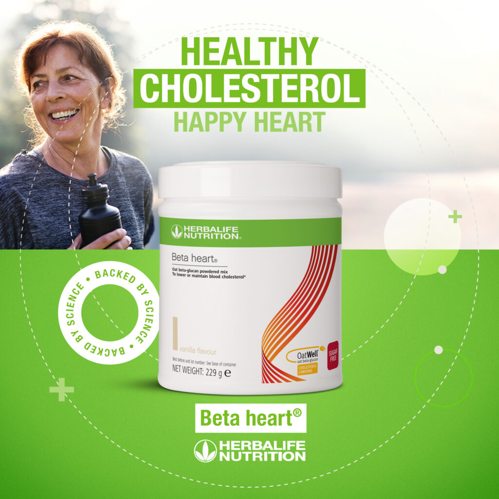 Herbalife Betaheart - Heart Health & Cholesterol Support Herbalife Betaheart vanilla flavour powder containing OatWell oat beta glucan for blood cholesterol maintenance UK