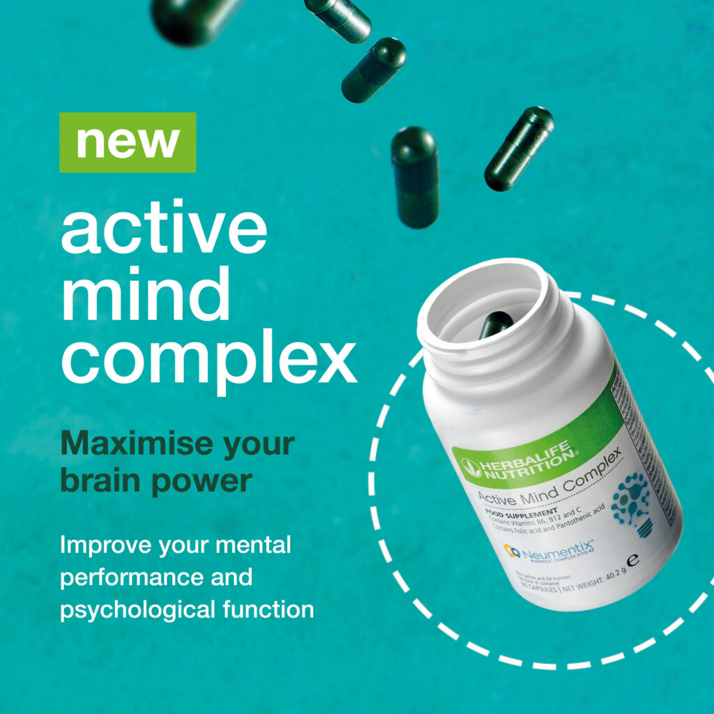 Herbalife Active Mind Complex - Brain Health & Focus Herbalife Active Mind Complex AMC 1x1 product display for cognitive function and mental performance UK
