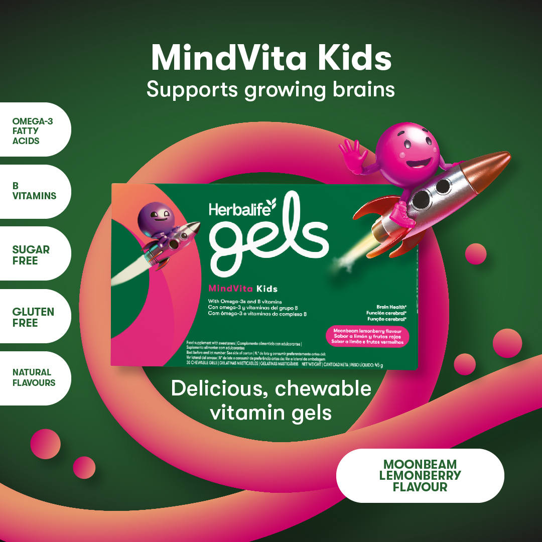 Herbalife Gels MindVita Kids Moonbeam Lemonberry Flavor
