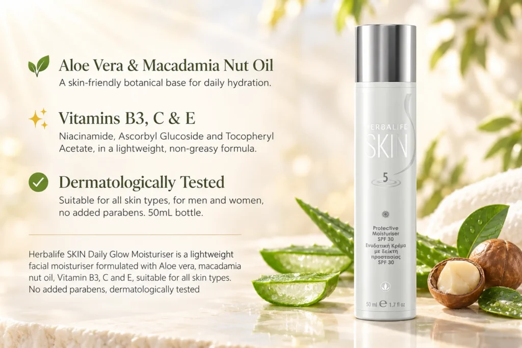 Herbalife SKIN Daily Glow Moisturiser SPF 30 with Aloe Vera and macadamia nut oil